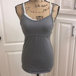 Gapfit small gray and blue workout top